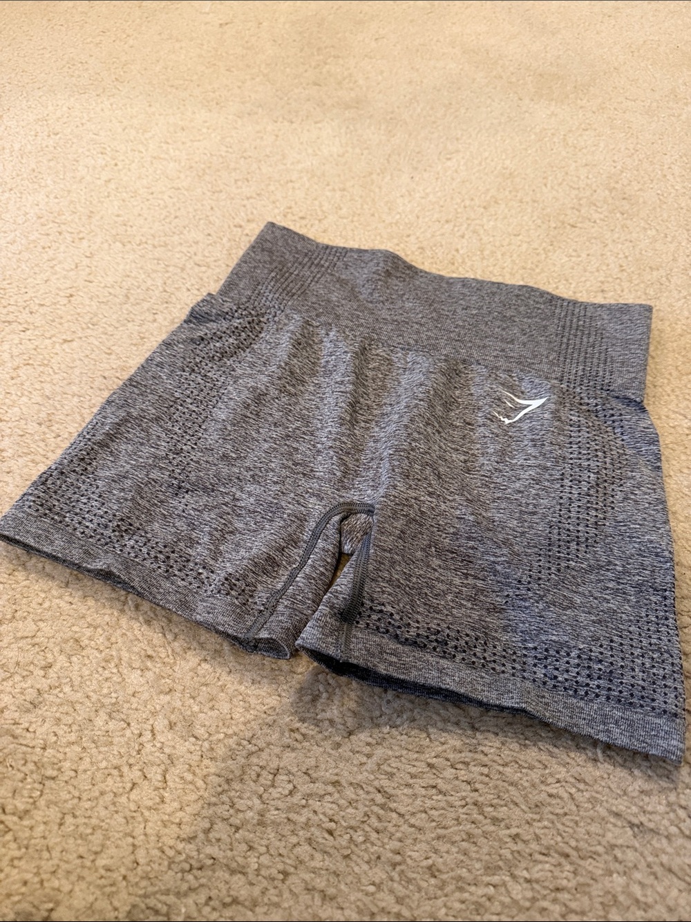 Gymshark Seamless High-Rise Athletic Shorts in Heather Grey